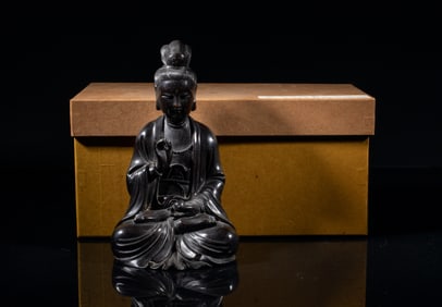 Chinese Export Wood Sculpture of Buddha