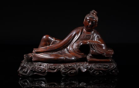Rare Chinese Carved Wood Buddha