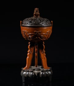 Tall Chinese Wood Censer