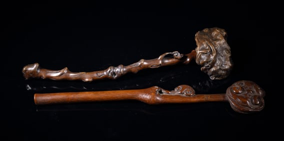 Chinese Bamboo, Wood Sculptures of Ruyi