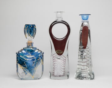 Vintage Poland Crystal Glass Vases, Bottle