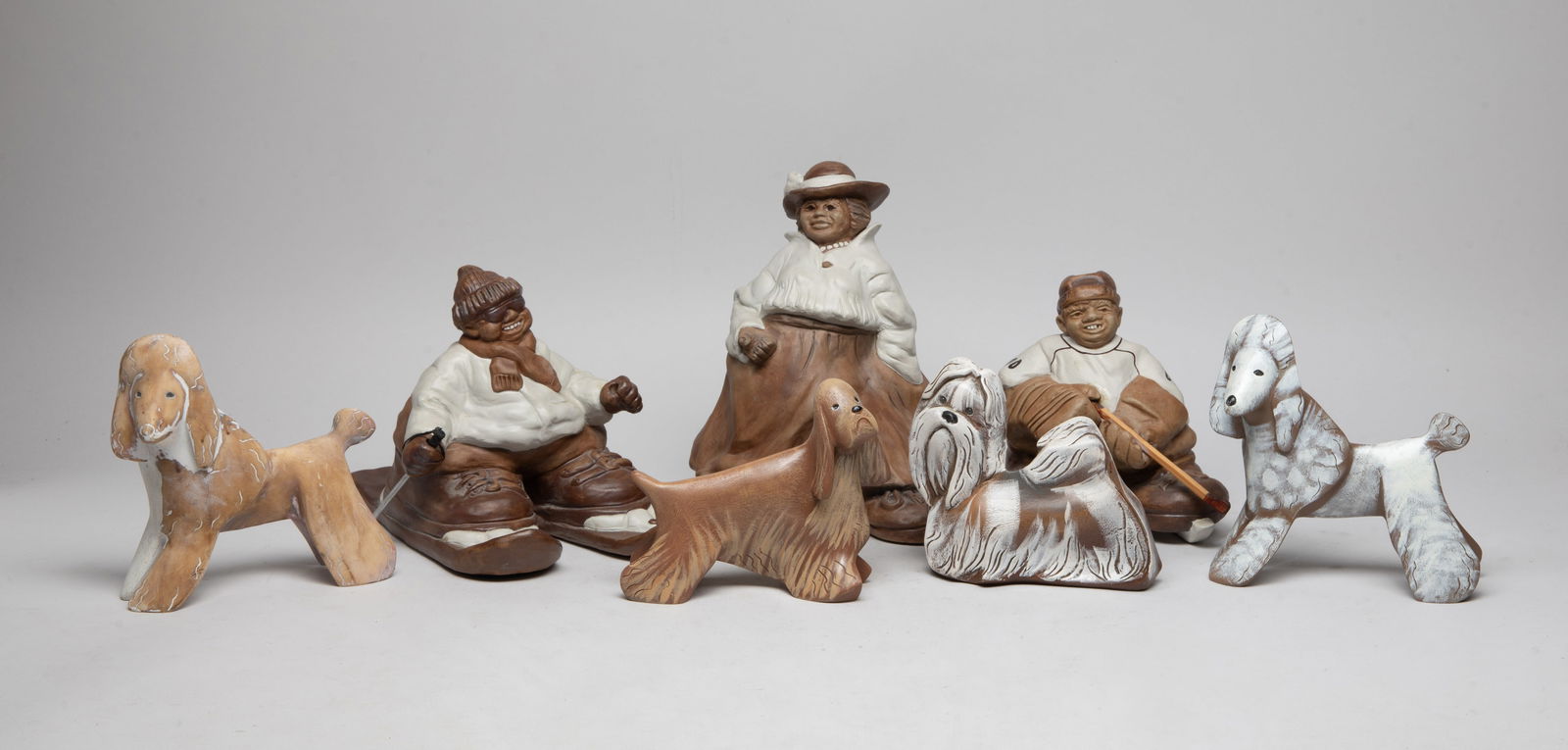 Set South American Type Painted Pottery Sculptures (1 of 10)