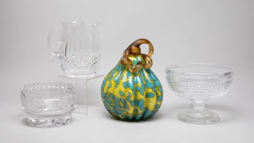 American Bright Cut Crystal, Italy Glass Sculpture