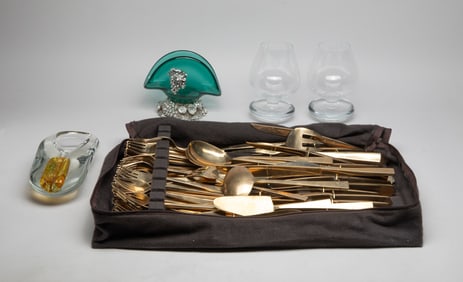 Art Glass, Brass Flat Wares & Special Cups