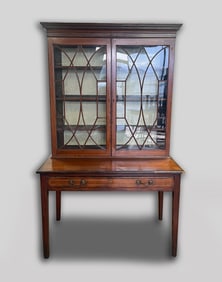 George III Style Wood Secretary Bookcase