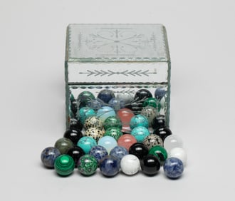 Box of Vintage Stone Balls