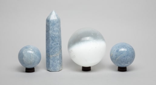 Estate Aquamarine Color Balls, Sculpture