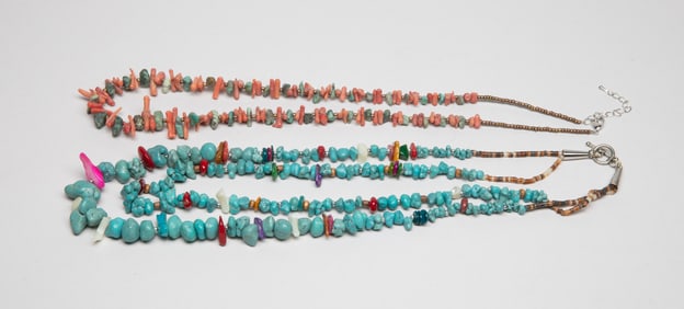 Estate Two Zuni Fetish Necklaces