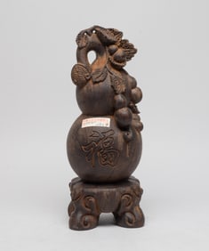 Chinese Export Tall Agarwood Sculpture