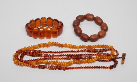 Estate Chinese Amber Beads Sets