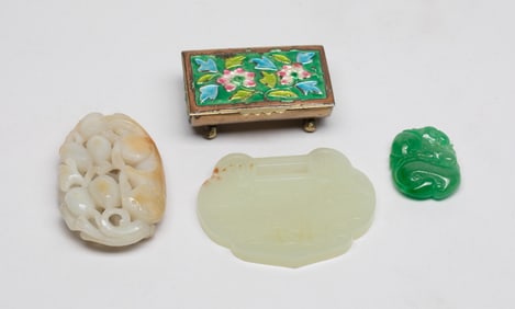 Chinese Box & Jade Pendants