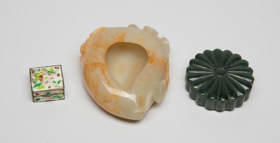 Chinese Russet Jade Washer, Ink Box