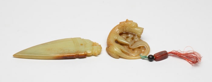 Two Chinese Russet Jade Pendants