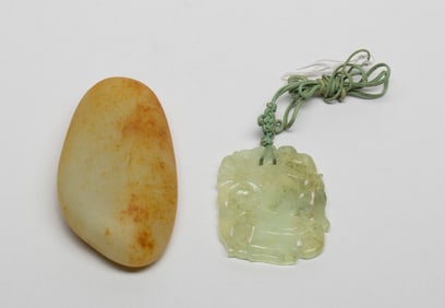 Two Chinese Export Jade Pendants