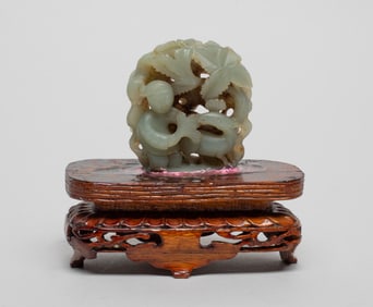 Estate Chinese Jade Sculpture on Stand