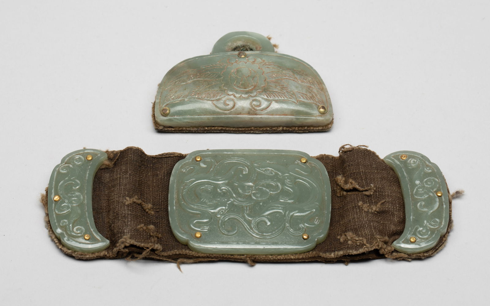 Estate Chinese Jade Belt Buckle Sets (1 of 15)