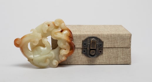 Chinese Russet Jade Dragon Pendant