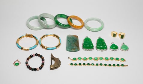 Estate Chinese Bangles, Pendants, Bracelets