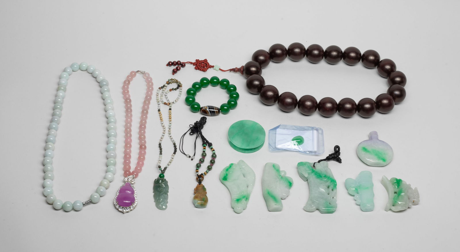 Estate Chinese Wood, Stone Jewelry (1 of 11)