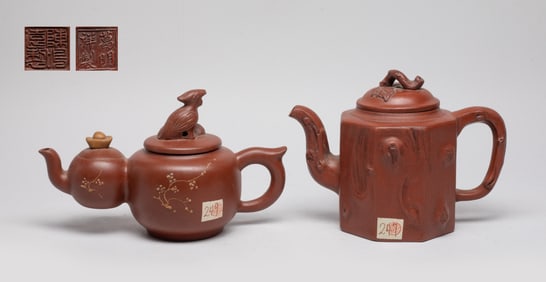 Estate Two Chinese Yixing Zisha Tea Pots