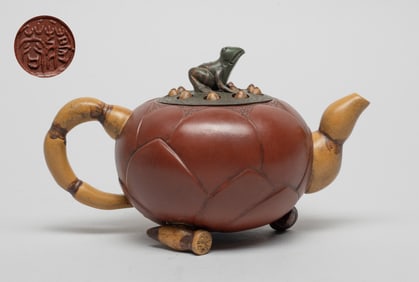 Chinese Export Yixing Zisha Clay Tea Pot