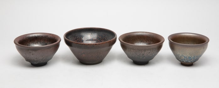 Estate Set Chinese Jian Type Porcelain Tea Cups