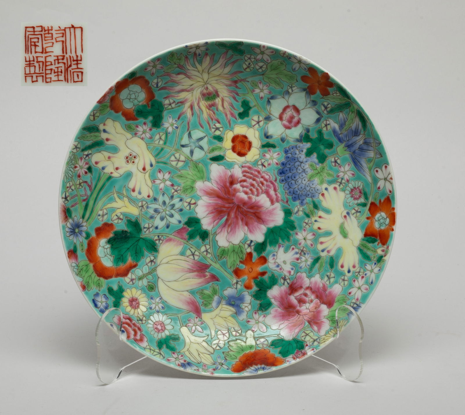 Chinese Export Porcelain Plate, Thousand Flowers (1 of 12)