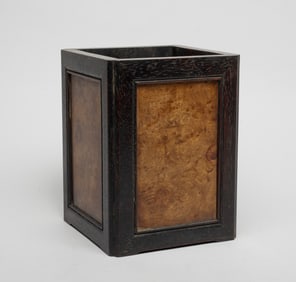 Estate Chinese Wood Brush Pot