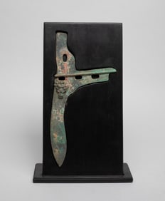 Estate Chinese Bronze Piece on Stand