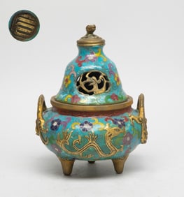 Chinese Cloisonne Cabinet Censer