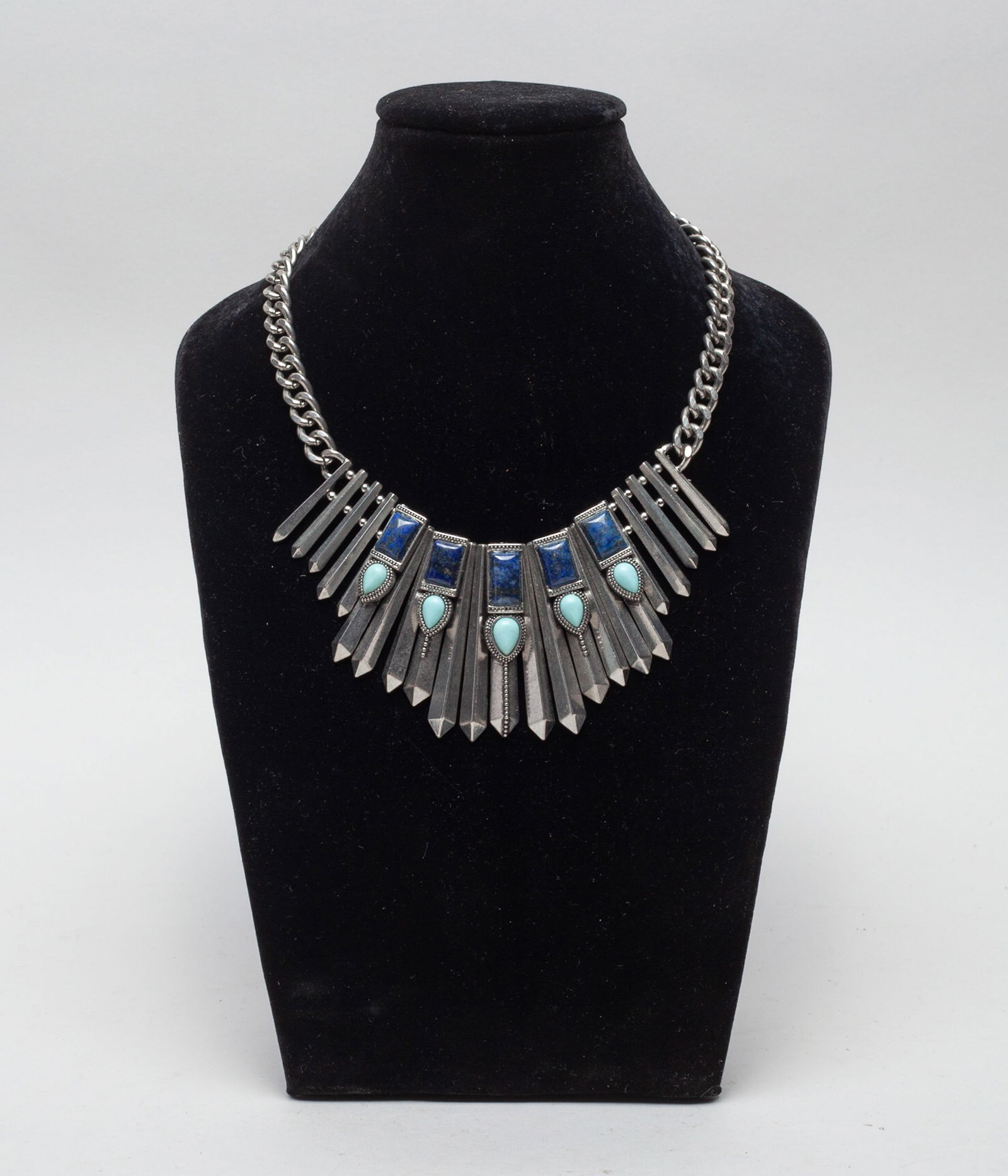 Designed Lapis & Turquoise Like Cathedral Necklace (1 of 9)