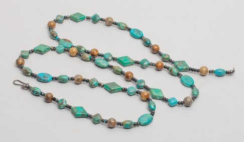 Zuni Type Turquoise Like & Jasper Necklace