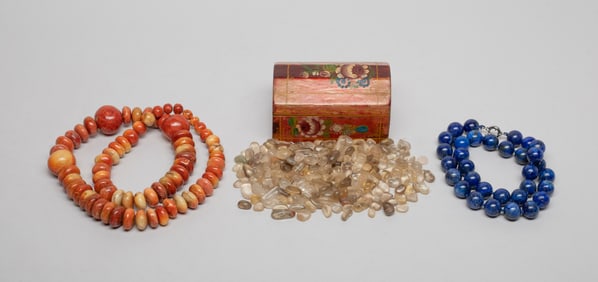 Sunstone Diamond, Lapis Necklace, Fossil Necklace
