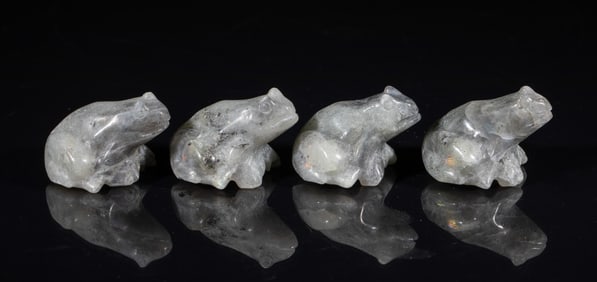 Set Gemstone Sculptures of Frog