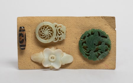 Chinese Export Jade, Dzi Bead Sets