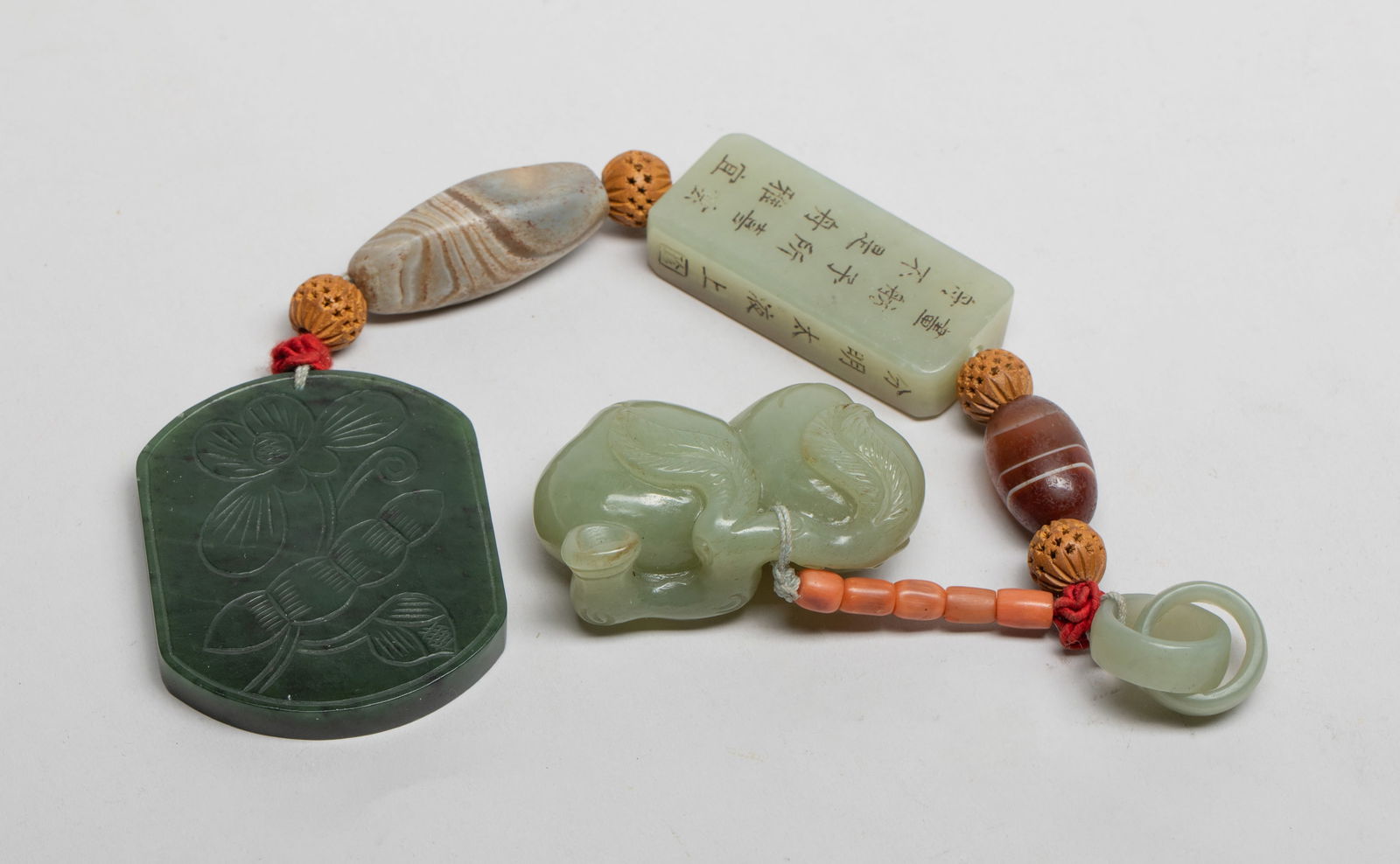 Rare Chinese Jade, Beads Long Pendant (1 of 15)