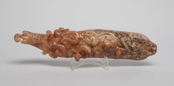 Estate Large Chinese Jade Belt Buckle Sculpture