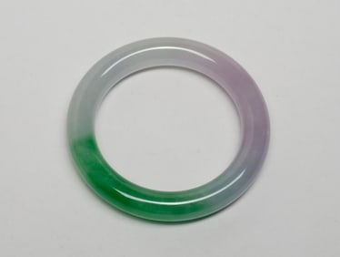 Estate Chinese Export Colored Stone Bangle