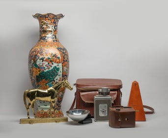 Chinese Porcelain Vase, Bronze Sculpture & Decors