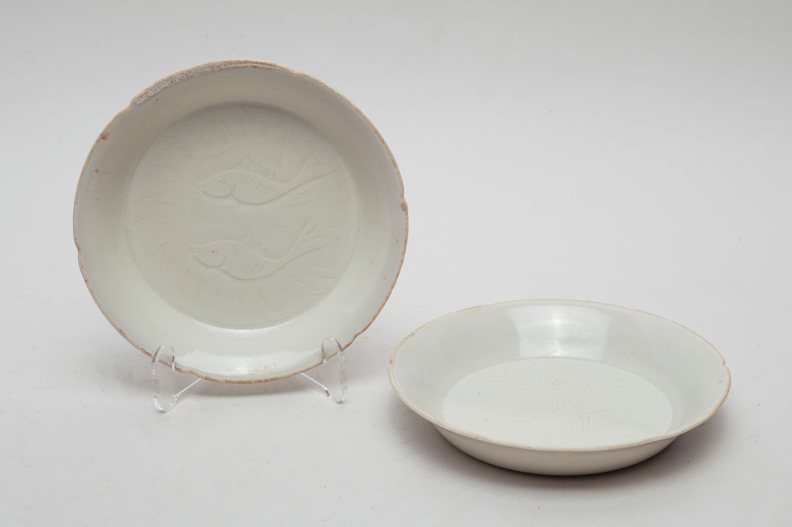 Two Chinese Ding Ware Porcelain Plates (1 of 10)