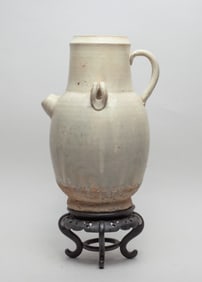 Korean Cream Glazed Porcelain Large Pot