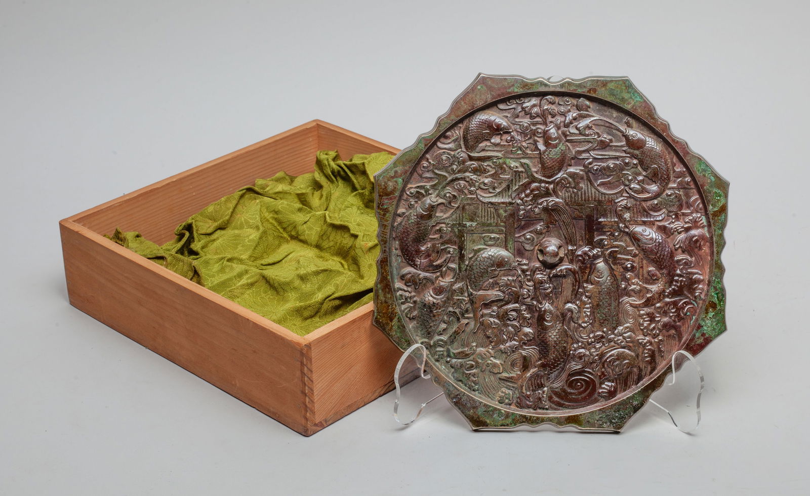 Large Chinese Bronze Mirror (1 of 9)