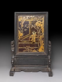 Chinese Lacquer on Wood Screen