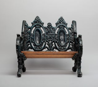 Rare Metal Table Sculpture of Bench