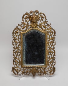 Antique Victorian Brass Table Mirror