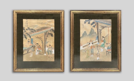 Two Framed Chinese Watercolor Paintings