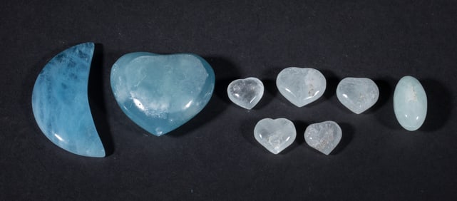 Set High Quality Aquamarine Carvings