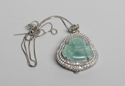 Chinese Export Jade Pendant of Buddha