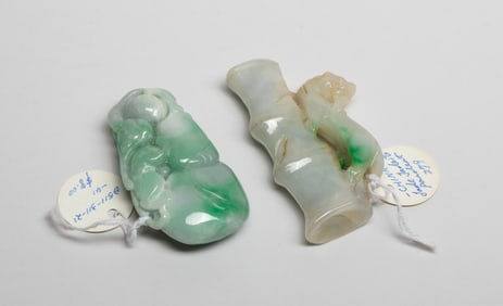 Two Chinese Export Jade Pendants