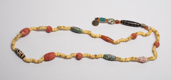 Chinese Tibetan Dzi Beads, Gemstone Necklace